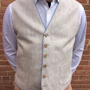 NWT Linen Vest Tan